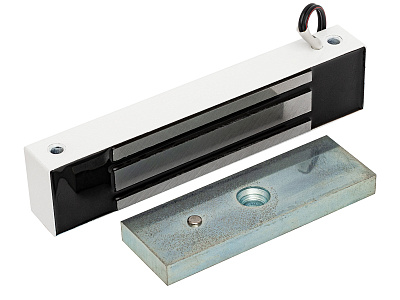 ML-180K с уголком, цвет белый, Электромагнитный замок ACCORDTEC, 200 кг, накладной