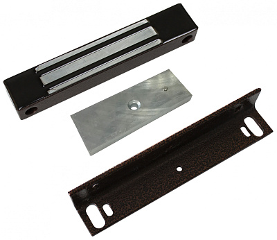 ML-350N с уголком, исп.М, цвет коричневый, Электромагнитный замок ACCORDTEC, 400 кг, накладной