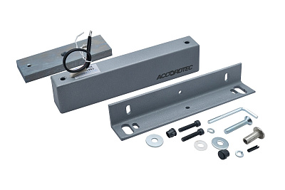 ML-180K с уголком, цвет Серебряный Металлик, Электромагнитный замок ACCORDTEC, 200 кг, накладной