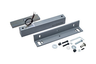 ML-100K с уголком, цвет Серебряный Металлик, Электромагнитный замок ACCORDTEC, 100 кг, накладной