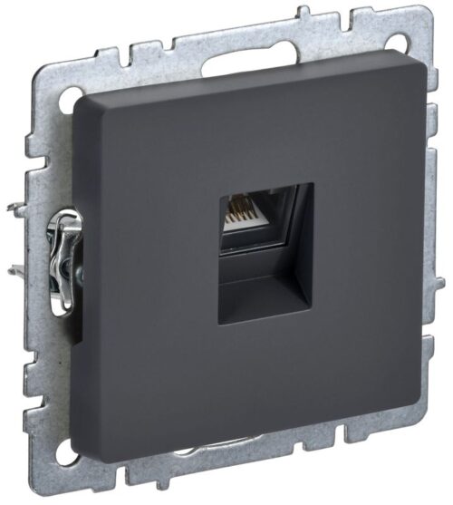 Розетка компьютерная СП RJ45 кат.5E BRITE РК10-БрГ механизм графит