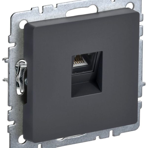 Розетка компьютерная СП RJ45 кат.5E BRITE РК10-БрГ механизм графит