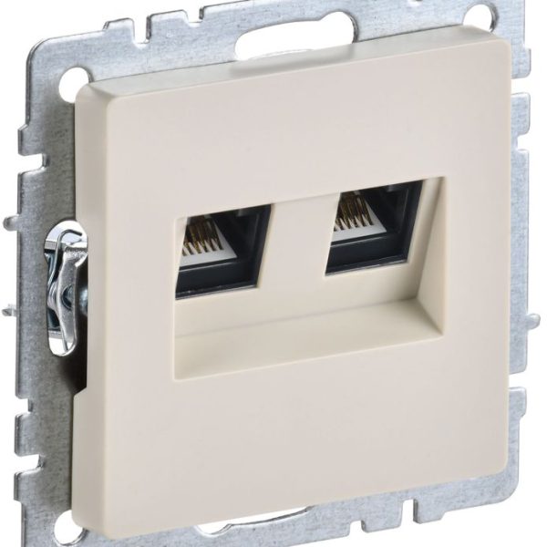Розетка компьютерная двойн. СП RJ45 кат.5E BRITE РК10-2-БрКр механизм беж