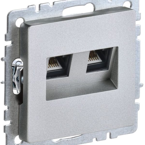 Розетка компьютерная двойн. СП RJ45 кат.5E BRITE РК10-2-БрА механизм алюм
