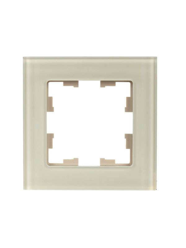 Рамка 1-м BRITE РУ-1-2-БрВа стекло ванильн — изображение 2