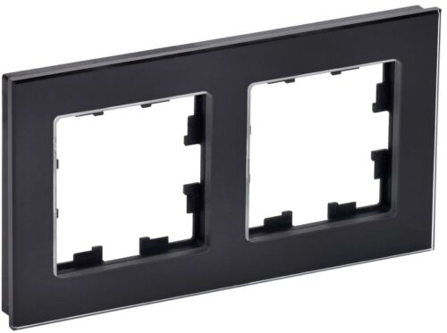 Рамка 2-м BRITE РУ-2-2-БрЧ стекло черн