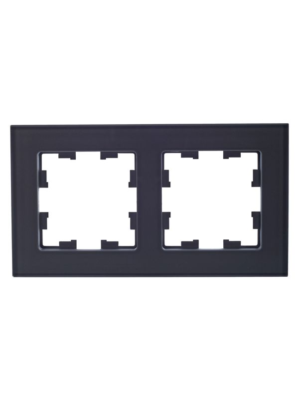 Рамка 2-м BRITE РУ-2-2-БрСе стекло сер — изображение 2