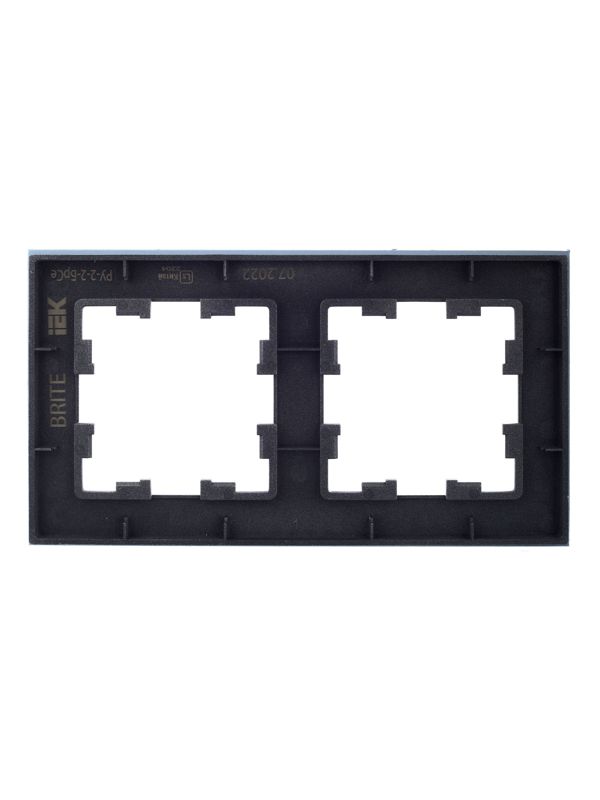 Рамка 2-м BRITE РУ-2-2-БрСе стекло сер — изображение 4