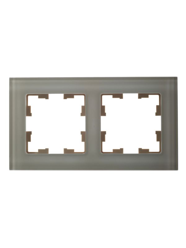 Рамка 2-м BRITE РУ-2-2-БрВа стекло ванильн — изображение 2