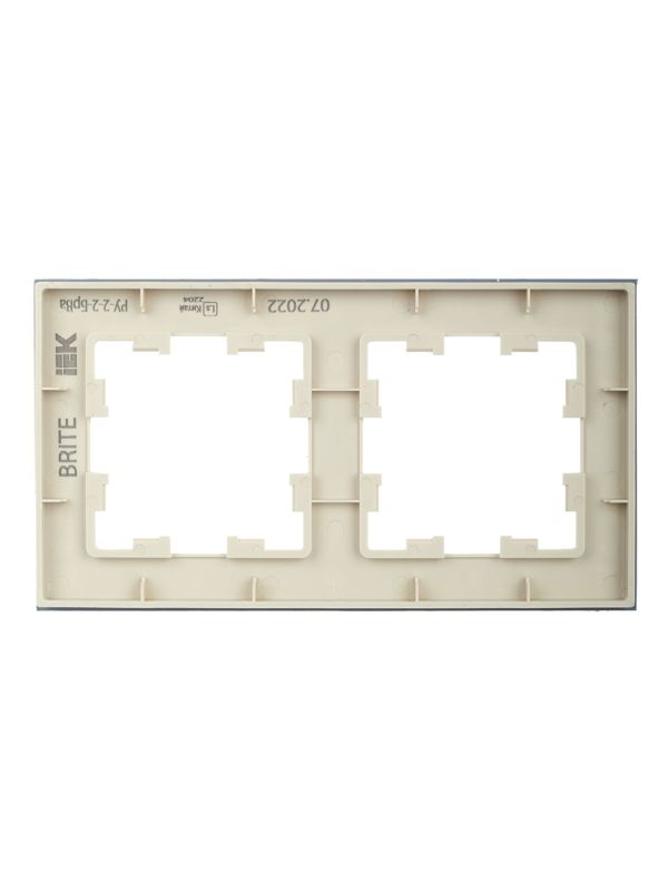 Рамка 2-м BRITE РУ-2-2-БрВа стекло ванильн — изображение 4