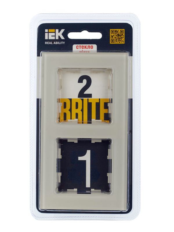 Рамка 2-м BRITE РУ-2-2-БрВа стекло ванильн — изображение 5