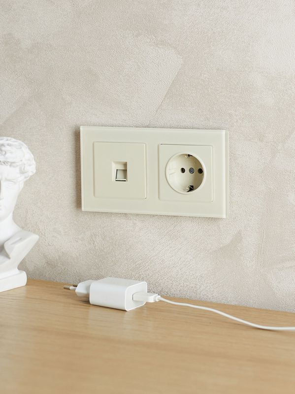 Рамка 2-м BRITE РУ-2-2-БрВа стекло ванильн — изображение 6