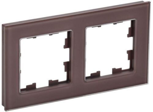 Рамка 2-м BRITE РУ-2-2-БрТБ стекло темн. бронза