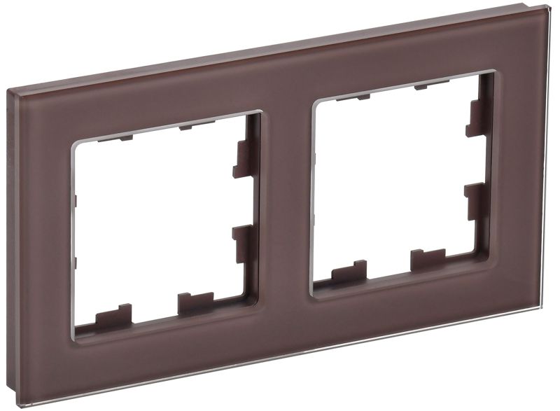 Рамка 2-м BRITE РУ-2-2-БрТБ стекло темн. бронза