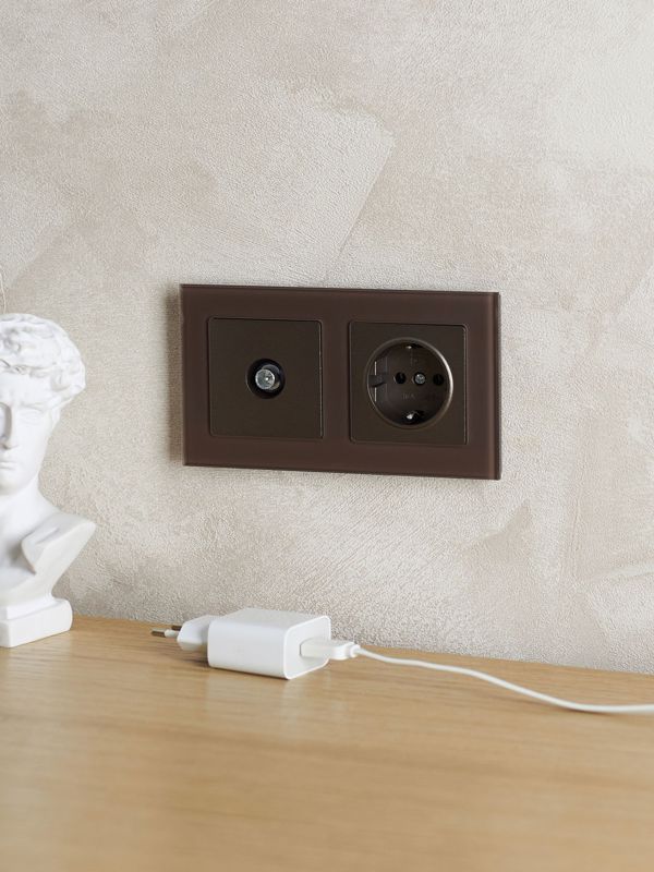 Рамка 2-м BRITE РУ-2-2-БрТБ стекло темн. бронза — изображение 6