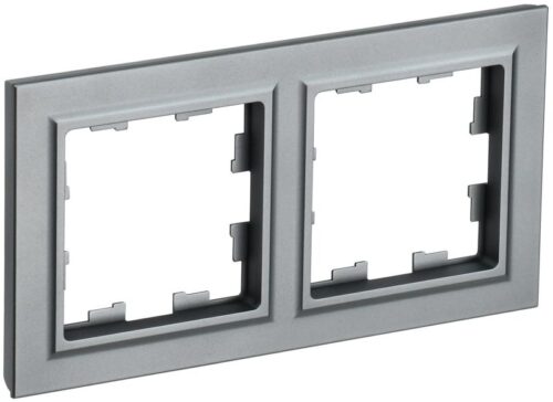 Рамка 2-м BRITE РУ-2-БрС сталь