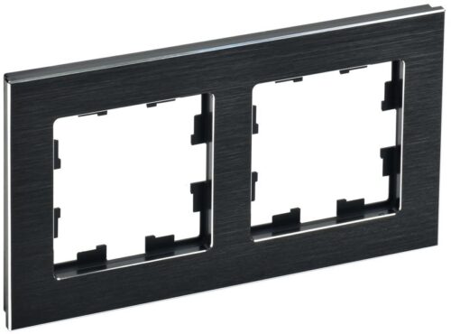 Рамка 2-м BRITE РУ-2-1-БрЧ металл черн