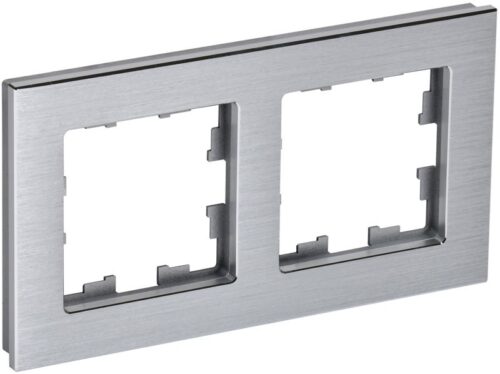 Рамка 2-м BRITE РУ-2-1-БрА металл алюм