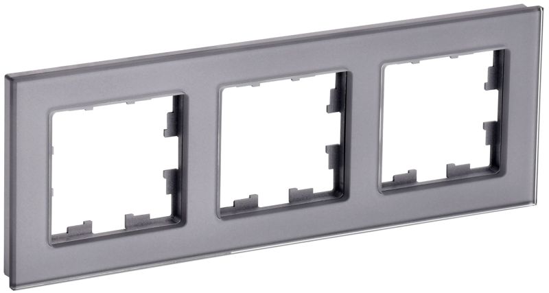 Рамка 3-м BRITE РУ-3-2-БрСе стекло сер