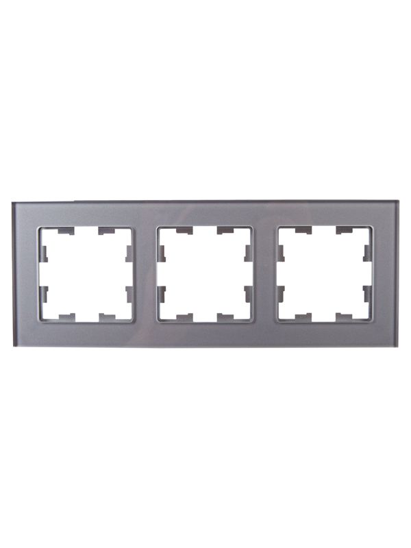Рамка 3-м BRITE РУ-3-2-БрСе стекло сер — изображение 2