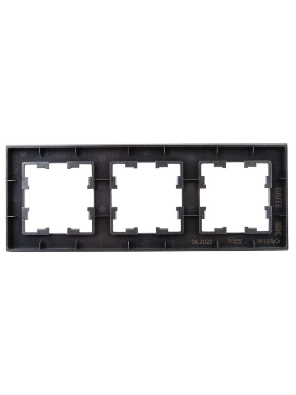 Рамка 3-м BRITE РУ-3-2-БрСе стекло сер — изображение 3