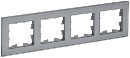 Рамка 4-м BRITE РУ-4-2-БрСе стекло сер