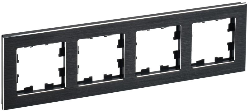 Рамка 4-м BRITE РУ-4-1-БрЧ металл черн