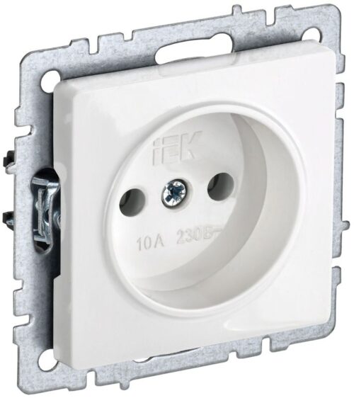 Розетка BRITE РС10-1-0-БрБ 10А без заземл. без защ. шторок механизм бел