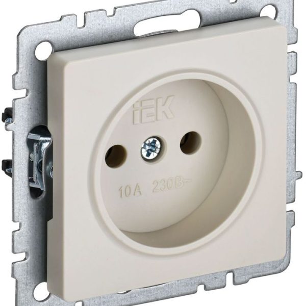 Розетка BRITE РС10-1-0-БрКр 10А без заземл. без защ. шторок механизм беж