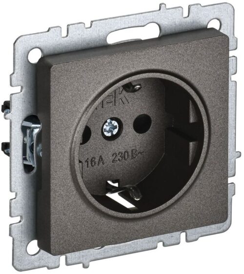 Розетка 1-м СП BRITE РС11-1-0-БрТБ 16А с заземл. без защ. шторки механизм бронза