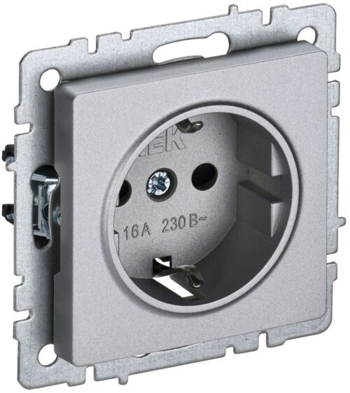 Розетка BRITE РС11-1-0-БрА 16А с заземл. без защ. шторки механизм алюм
