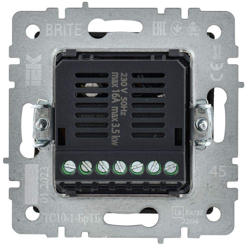 Термостат электронный с индик. BRITE СП IP20 ТС10-1-БрТБ темная механизм бронза — изображение 6