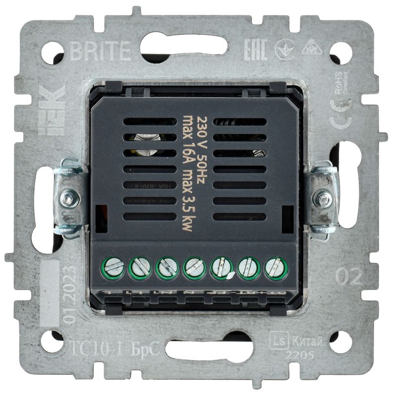 Термостат электронный с индик. BRITE СП IP20 ТС10-1-БрС механизм сталь — изображение 6