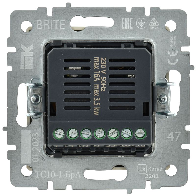 Термостат электронный с индик. BRITE СП IP20 ТС10-1-БрА механизм алюм — изображение 6