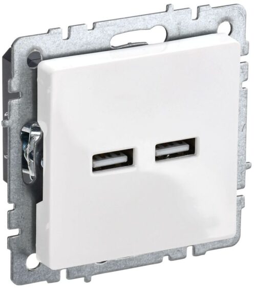 Розетка BRITE USB A+A 3.1А РЮ10-1-БрБ механизм бел