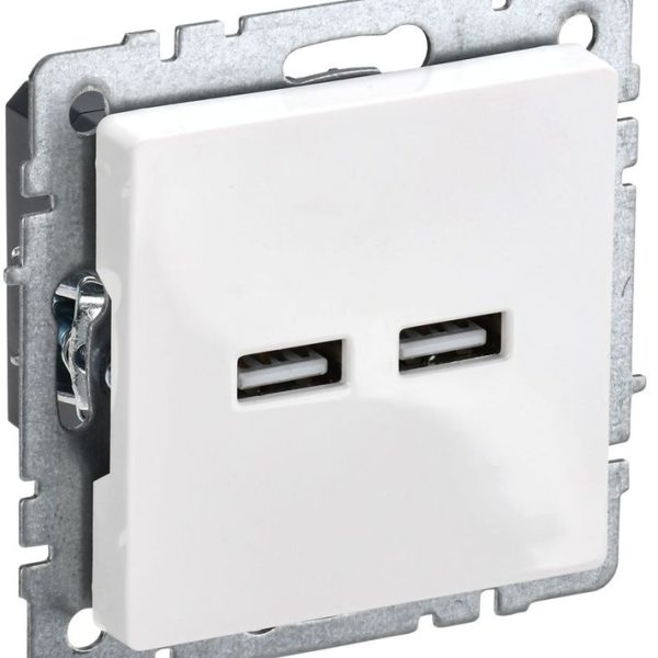 Розетка BRITE USB A+A 3.1А РЮ10-1-БрБ механизм бел