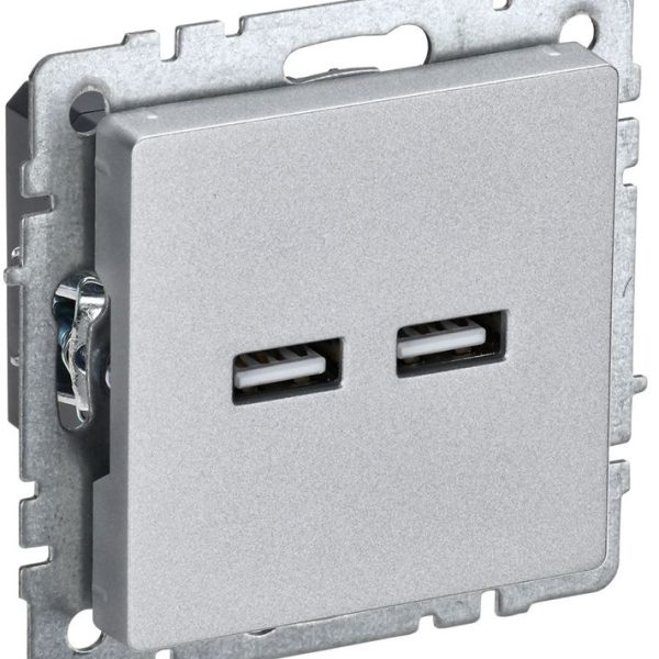 Розетка BRITE USB A+A 3.1А РЮ10-1-БрА механизм алюм
