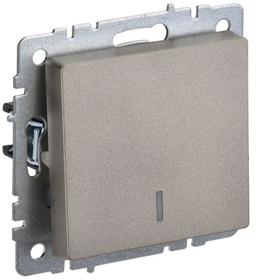 Выключатель 1-кл. СП BRITE ВС10-1-1-БрШ 10А с индик. механизм шампань