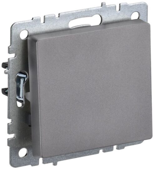 Выключатель проходной 1-кл. СП BRITE ВС10-1-6-БрС 10А механизм сталь