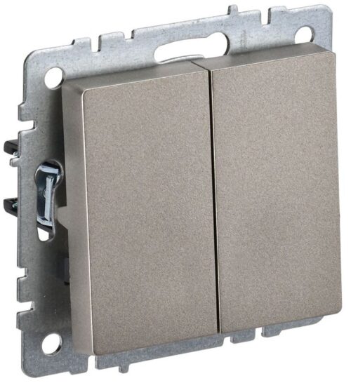 Выключатель 2-кл. СП BRITE ВС10-2-0-БрШ 10А механизм шампань