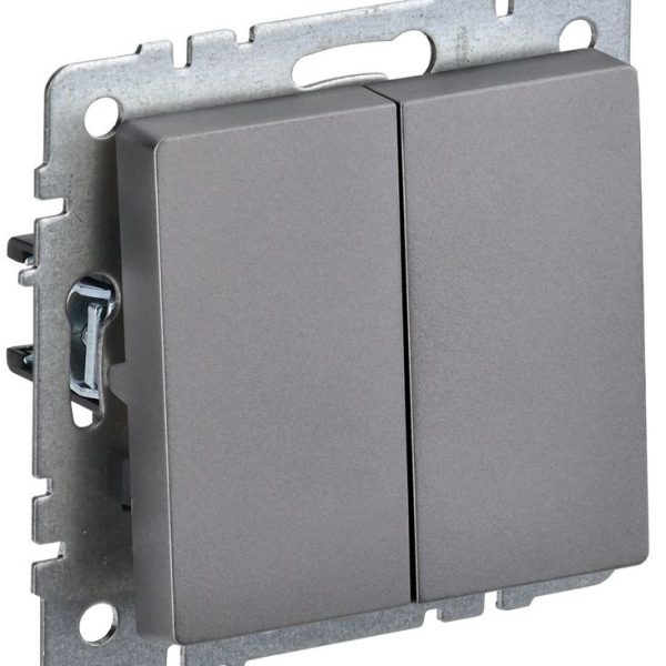 Выключатель 2-кл. СП BRITE ВС10-2-0-БрС 10А механизм сталь