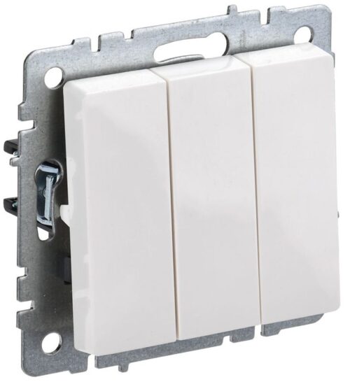 Выключатель 3-кл. СП BRITE ВС10-3-0-БрБ 10А механизм бел