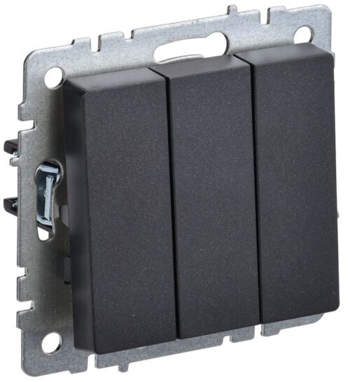 Выключатель 3-кл. СП BRITE ВС10-3-0-БрЧ 10А механизм черн