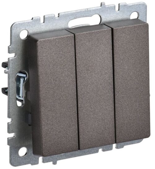 Выключатель 3-кл. СП BRITE ВС10-3-0-БрТБ 10А механизм бронза