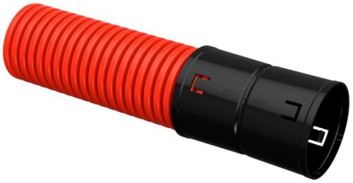 Труба гофрированная двустенная ПНД гибкая d90мм с муфтой красн