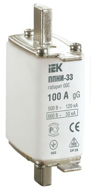 Вставка плавкая ППНИ-33 100А габарит 00С