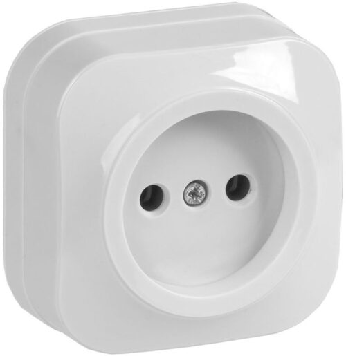 Розетка 1-м ОП GLORY РС20-2-ХБ 10А без заземл. бел