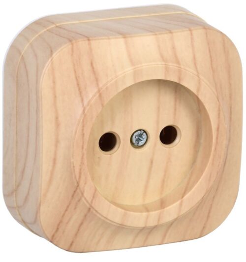 Розетка 1-м ОП GLORY РС20-2-ХС 10А без заземл. сосна