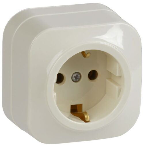 Розетка 1-м ОП GLORY РС20-3-ХК 16А с заземл. крем
