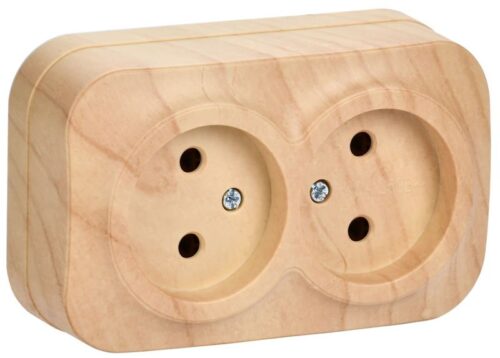 Розетка 2-м ОП GLORY РС22-2-ХС 10А без заземл. сосна